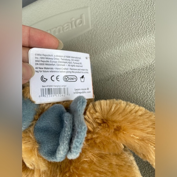 Wild Republic Hanging Monkey Plush Gray Brown Langur Stuffed Animal Mom & Baby - Picture 3 of 8